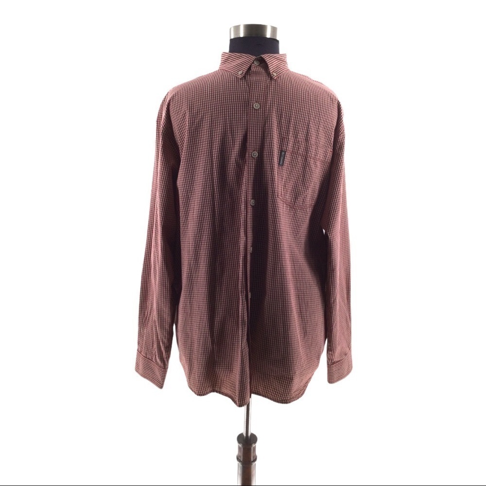 Columbia‎ Men Button-Down Red&Gray Check Shirt